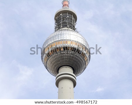 Similar – Berlin Alexanderplatz with television tower and world time clock in front of a blue sky