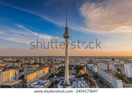 Similar – Image, Stock Photo TV antenna and panoramic view over the historic city center of Granada in Andalusia at sunset