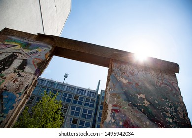 Berlin wall remains near the Berlin's checkpoint charlie
