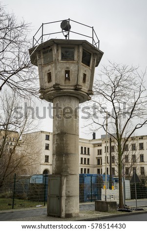 Berlin wall watch tower near Potsdamer Platz