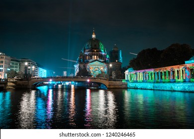 Berliner Dom During The Festival Of Lights In Berlin, Germany.