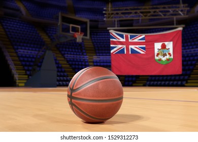 Bermuda flag and basketball on Court Floor - Powered by Shutterstock