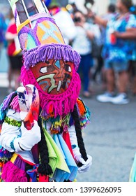 Bermuda Gombey's Dancing Get Harbour Night On Front Street Of Hamilton City      