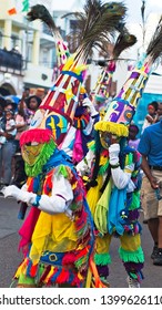 Bermuda Gombey's Dancing Get Harbour Night On Front Street Of Hamilton City      