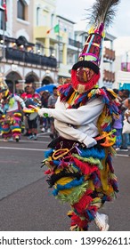 Bermuda Gombey's Dancing Get Harbour Night On Front Street Of Hamilton City      