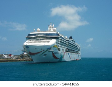 BERMUDA - JUNE 13:Norwegian Dawn Cruise Ship Docked In Bermuda On June 13, 2008. Norwegian Dawn Was The First Norwegian Cruise Line Vessel To Carry Hull Art.