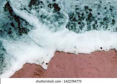 Bermuda Pink Sand Beach With Crashing Turquoise Wave
