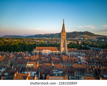 Bern Munster - the Cathedral of Bern in Switzerland from above