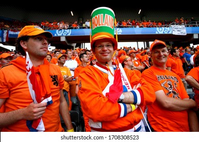 Bern, SWITZERLAND - June 9, 2008: 
A Holland Fans Shows Her Support 
During The UEFA Euro 2008 
Netherlands V Italy At Stade De Suisse. 
