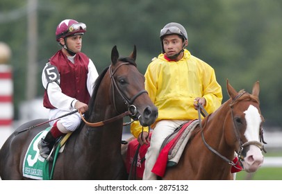 Bernardini, With Javier Castellano Up, Before Winning The 2006 Travers Stakes At Saratoga Race Course