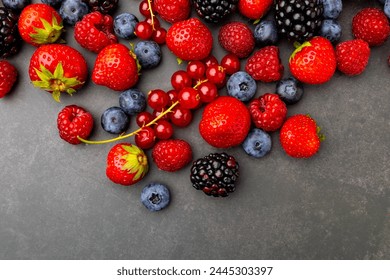 Berries Background. Strawberries, Blueberry, Raspberries, and Blackberry. - Powered by Shutterstock