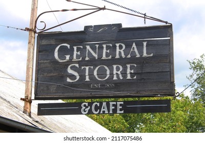 Berrima, NSW Australia - January 30 2022: Vintage Black And White Signage Reading 