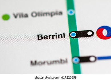 Berrini Station. Sao Paolo Metro Map.