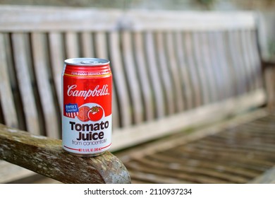 Berru, FRANCE On December 25, 2021 : Campbell’s Tomato Juice Can.