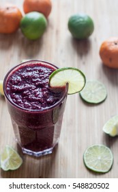 Berry Dark Purple Smoothie With Lime For Weight Loss