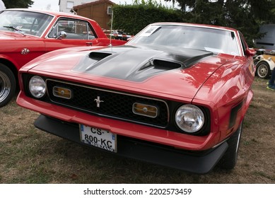 Berry, France, Europe, August 21 2022,  American Classic Car In The French Countryside