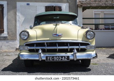 Berry, France, Europe, August 21 2022,  American Classic Car In The French Countryside