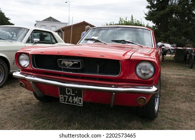 Berry, France, Europe, August 21 2022,  American Classic Car In The French Countryside