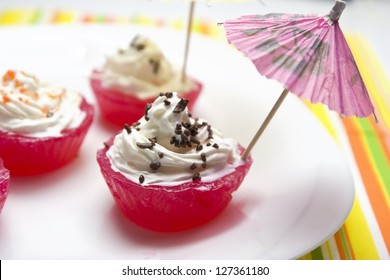 Berry  Jello Shot Cupcakes Close-up