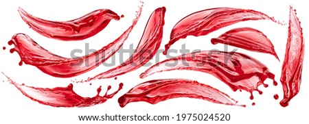 Berry juice splashes, fruit and berry compote splash collection isolated on white background