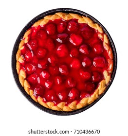 Berry Round Pie Isolated On A White Background.