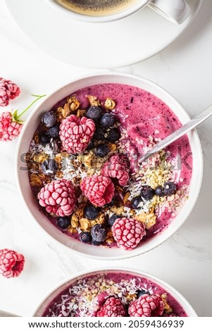 Similar – Image, Stock Photo Wild berries smoothie bowls