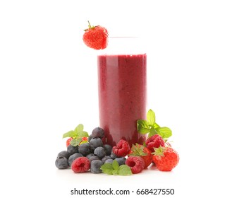 Berry Smoothie Isolated On White Background