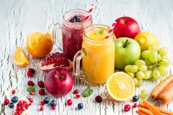 Berry And Vegetables  Smoothie, Healthy Juicy Vitamin Drink Diet Or Vegan Food Concept, Fresh Vitamins, Homemade Refreshing Fruit Beverage