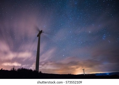 Berryburn Wind Turbine, Scottish Night Sky