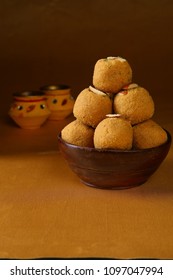 Besan Ladoo With Badam Or Kaju