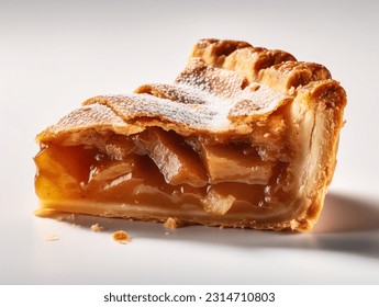 best apple pie slice isolated on white background