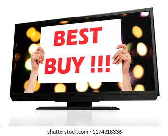 Best Buy. Modern LCD Tv. 3D Rendering