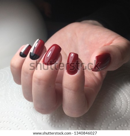 Best Dark Red Nail Design Stock Photo Edit Now 1340846027