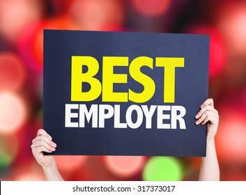 Best Employer Placard With Bokeh Background