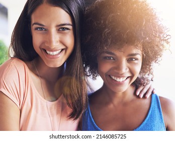 Best Friends Bring Out The Best In Each Other. Shot Of Two Girlfriends Hanging Out Together.