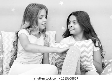 Best Friends Forever. Soulmates Girls Having Fun Bedroom Interior. Childhood Friendship Concept. Girls Best Friends Sleepover Domestic Party. Girlish Leisure. Sleepover Time For Fun Gossip Story.