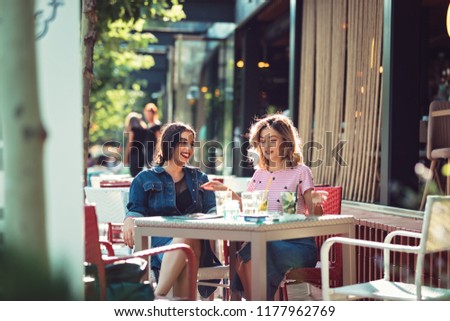 Similar – Group of people having fun in a summer day