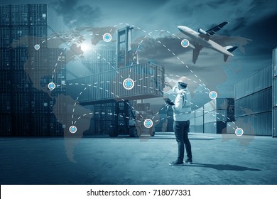 Best Global Connection Industrial Container Cargo Stock Photo 718077331 ...