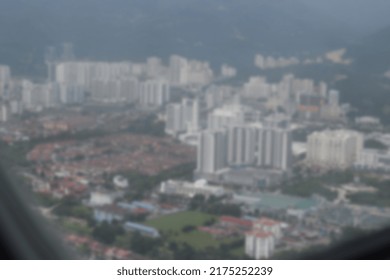 Best HD Quality Defocused Blur Background Beautiful View Of Penang Malaysia City From The Airplane