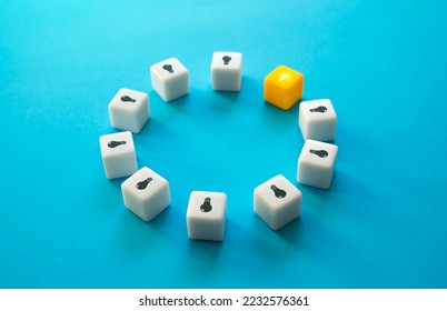 The best idea of all. First thought. Choosing best option. Initiative, success. Innovation, technological breakthrough. Optimal answer choice. Brainstorm. Creativity and ingenuity - Shutterstock ID 2232576361