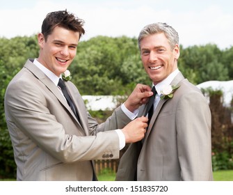 Best Man And Groom At Wedding