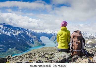 Best Norway hike. Besseggen Ridge. Yotunheimen national park