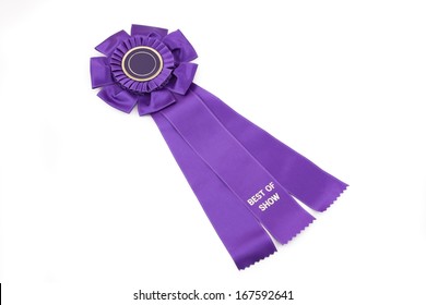 Best Os Show Award Ribbon Isolated On White Background.