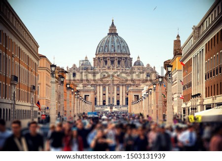 Best places to visit in Vatican. View of St. Peter's Basilica in the Vatican city. Rome, Italy