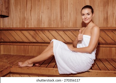 Beautiful Naked Nudes Woman Relaxing Sauna Stock Photo Edit Now