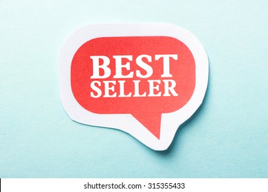 Best Seller speech bubble is isolated on the blue background.
