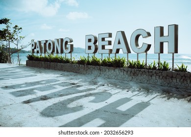 The best travel summer trip famous landmark in Phuket,Thailand.Beautiful sea of popular beach tourism in summer day.Blue sea and sky white sand sunset or sunlight.