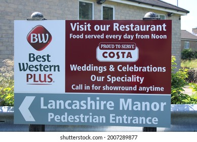 Best Western Plus Lancashire Manor Hotel Sign: Lancashire, UK, 13-07-2021