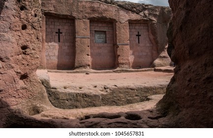 Bet Merkorios, one of the churches excavated in the rock of Lalibela. Ethiopia.