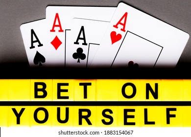 Bet On Yourself. Motivational Appeal For Personal Growth. Modern Personal Branding Strategies.